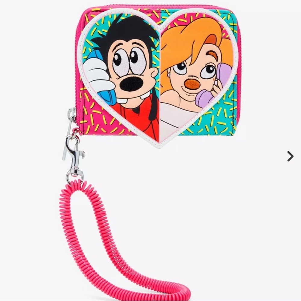 Loungefly Disney A Goofy Movie Max & Roxanne Split Heart Small Zip Wallet